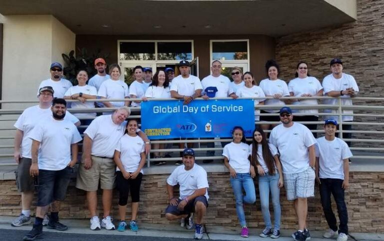 Group photo of volunteers participating in a Global Day of Service.